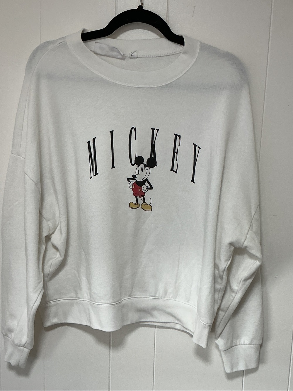 GAP White Mickey Graphic Crewneck Sweatshirt